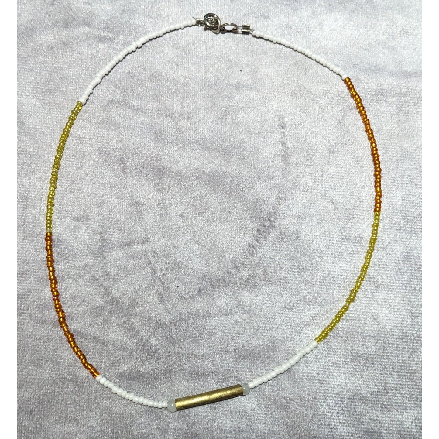 Handmade Minimalist Glass And Brass Beaded Necklace