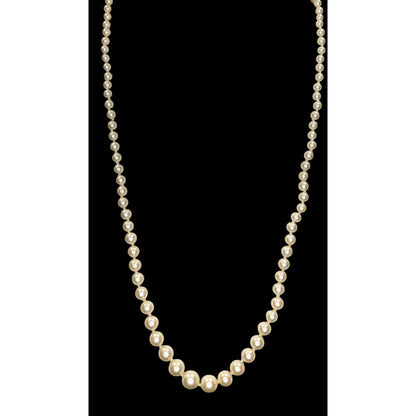 Vintage Danecraft Faux Pearl Necklace Hand Knotted Cream Mid Century Collectible Jewelry