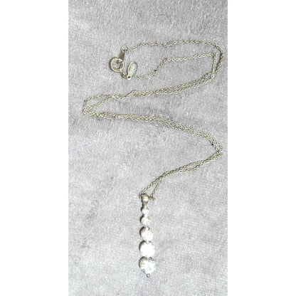 Roman Silver Tone Rhinestone Pillar Pendant Necklace