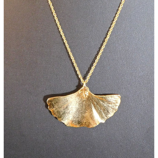 Vintage Korea Gold Ginkgo Leaf Necklace