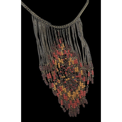 Boho Chic Beaded Fringe Necklace