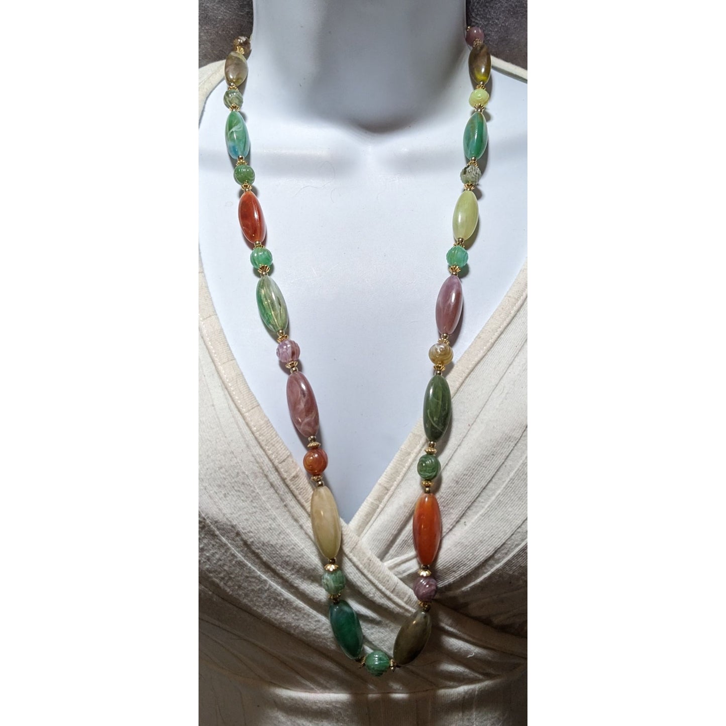 Rainbow Beaded Casual Necklace