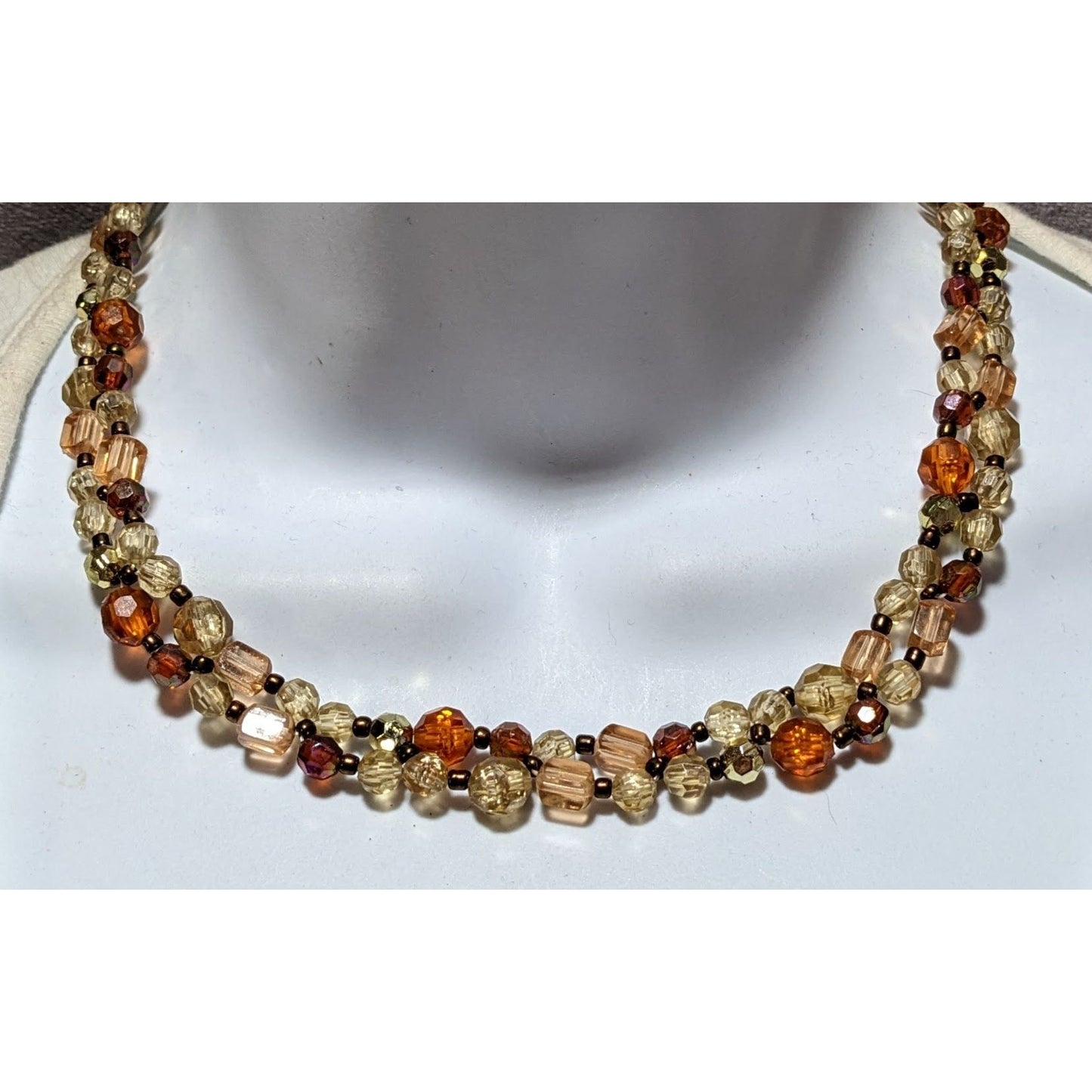 Earth Tone Retro Beaded Stretch Necklace