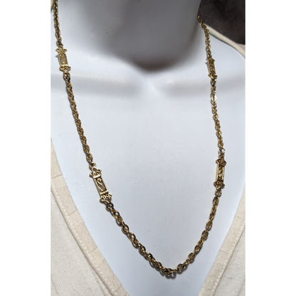 Gold Decorative S Link Necklace