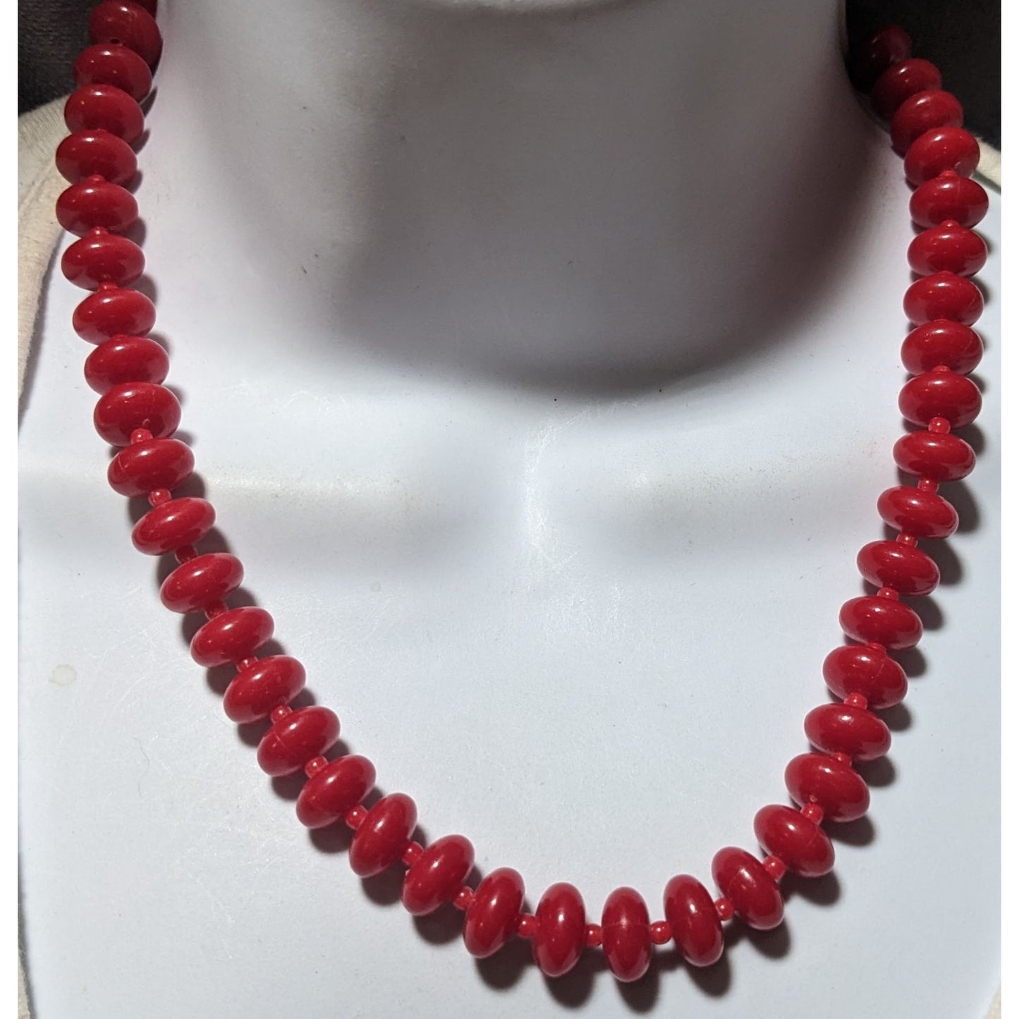 Vintage Red Cinnamon Candy Style Beaded Necklace