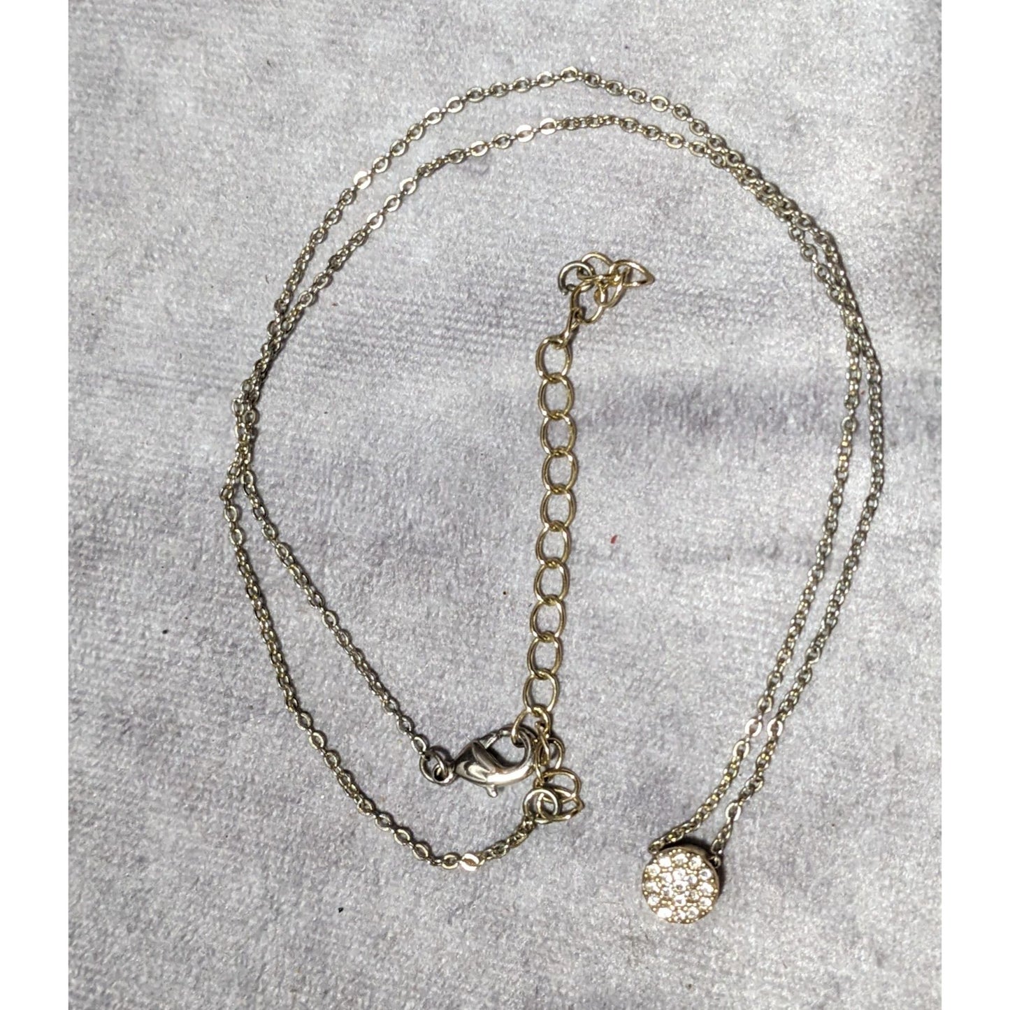 Minimalist Silver And Gold Rhinestone Pendant Necklace