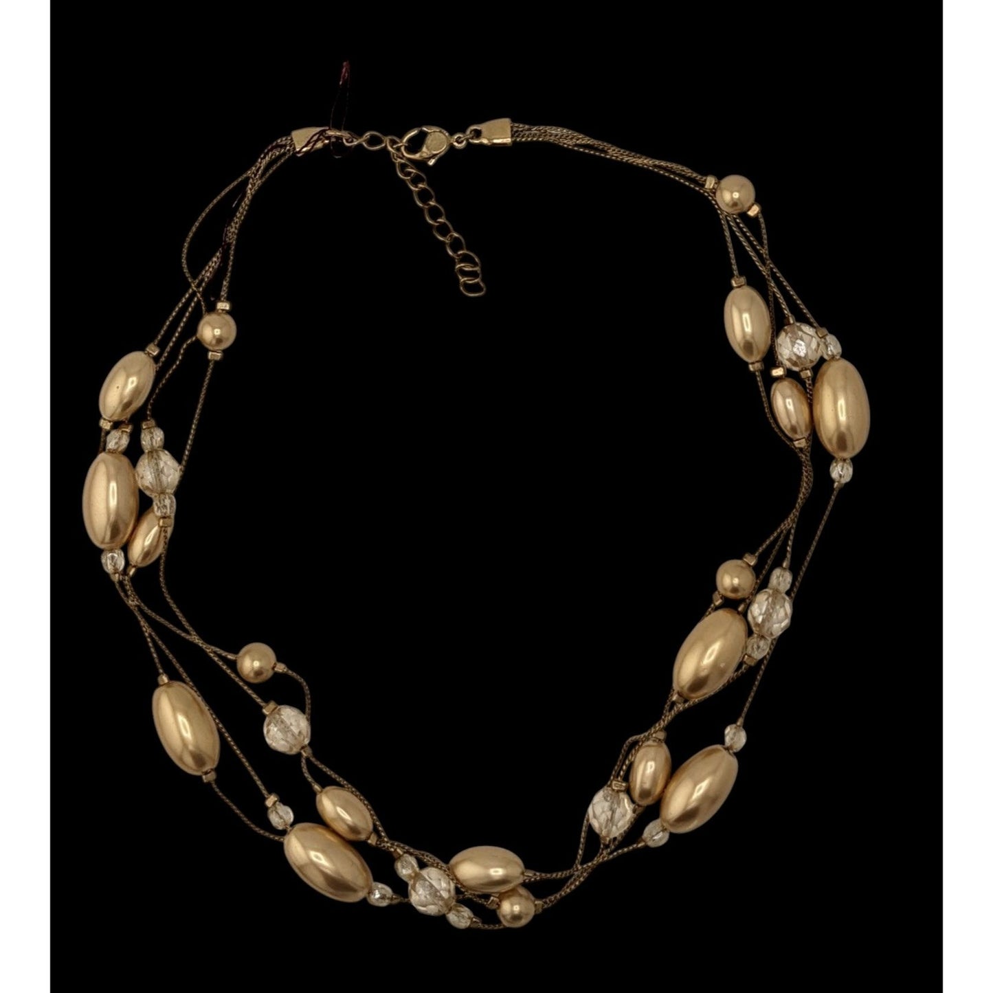 Monet Glam "Carolyn" Layered Beaded Gold Tone Necklace