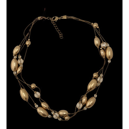 Monet Glam "Carolyn" Layered Beaded Gold Tone Necklace