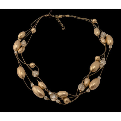 Monet Glam "Carolyn" Layered Beaded Gold Tone Necklace