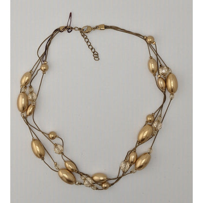 Monet Glam "Carolyn" Layered Beaded Gold Tone Necklace