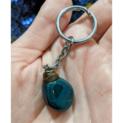 Blue/Green Dyed Genuine Agate Nature Inspired Keychain
