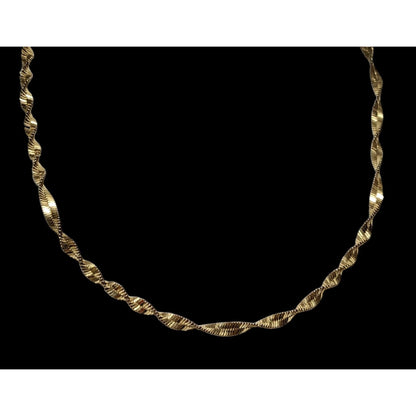 Bright Gold Elegant Twisted Chain Necklace