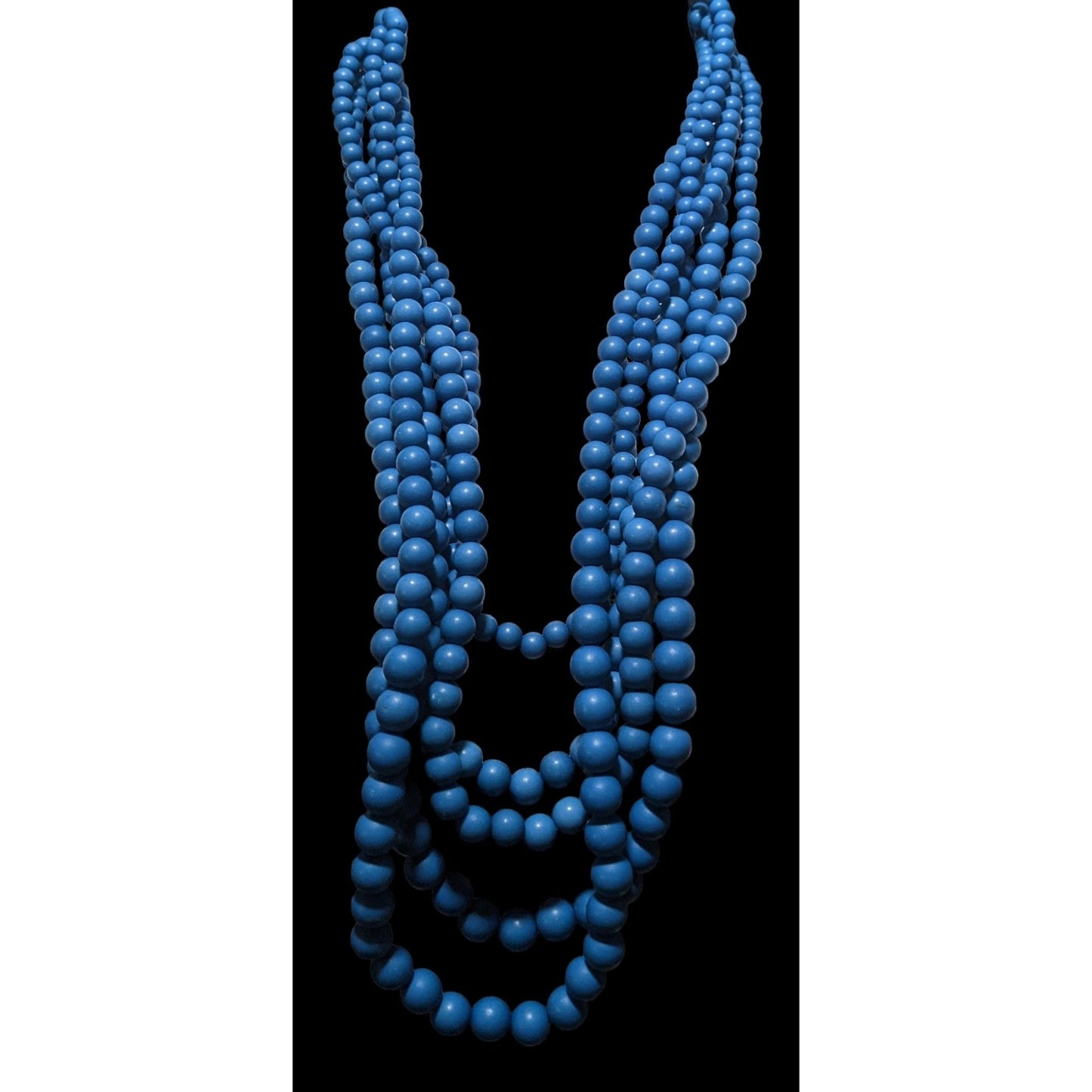 Lisa E Multilayer Blue Beaded Necklace