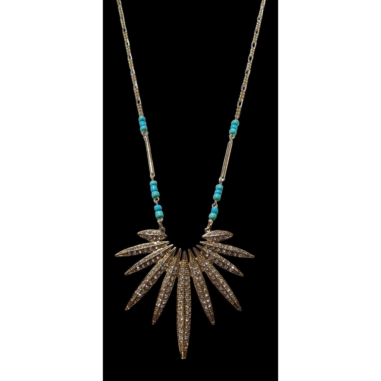 Southwestern Sunburst Rhinestone Pendant Necklace