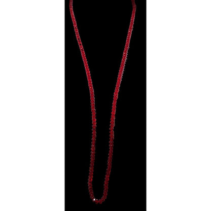 Red Faceted Glass Beaded Stretch Necklace