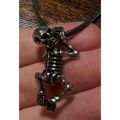 Hanging Silver Skeleton Necklace