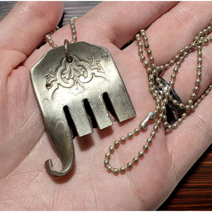 Vintage Silver Elefork Necklace