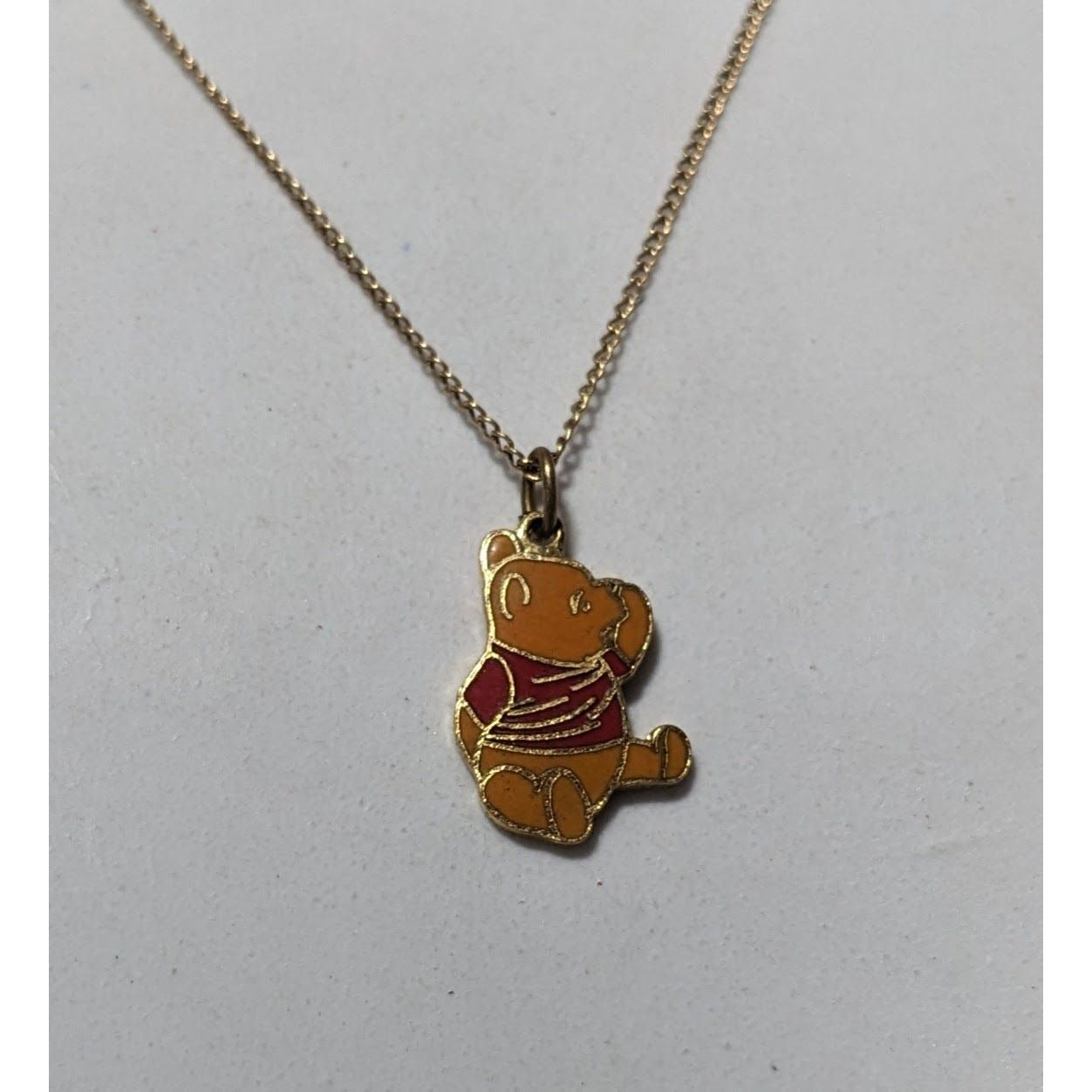 Vintage Minimalist Disney Pooh Charm Necklace