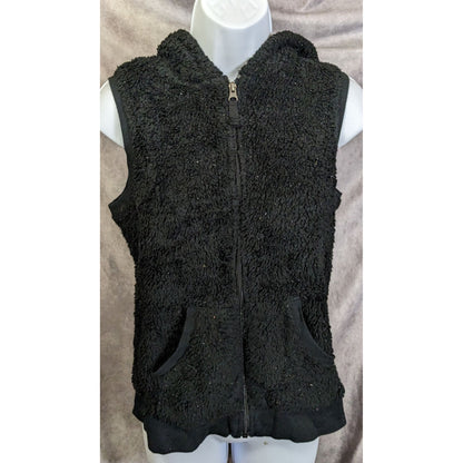 Circo Black Sparkle Sherpa Bear Hooded Vest