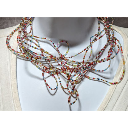 Chaotic Rainbow Beaded Necklace