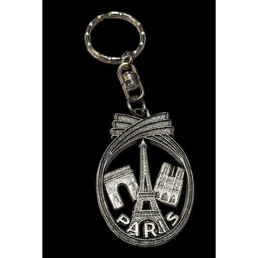 Vintage Paris Sap Polyne Made In France Silver Tone Souvenir Keychain