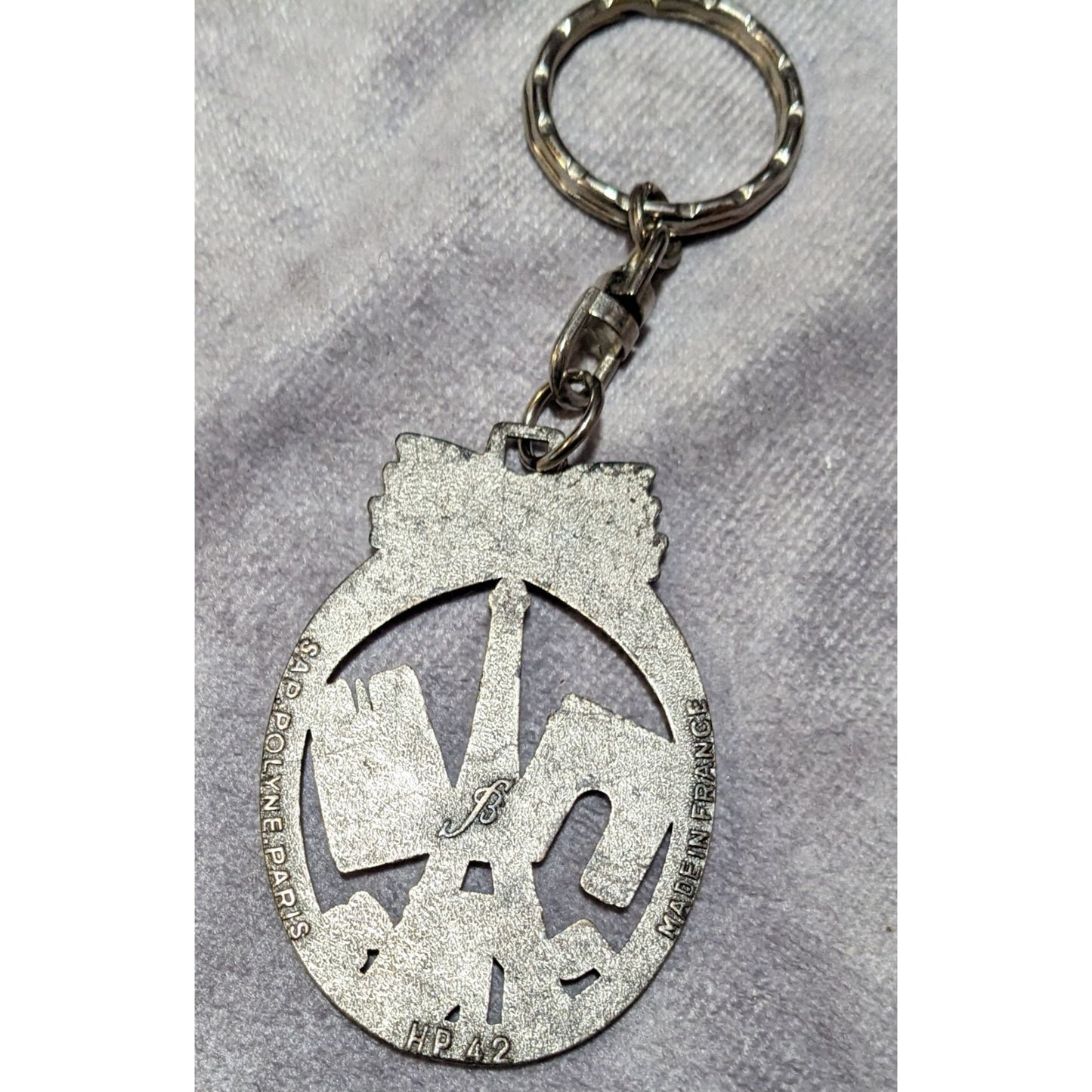 Vintage Paris Sap Polyne Made In France Silver Tone Souvenir Keychain