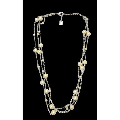 Chaps Multilayer Chain Pearl Necklace