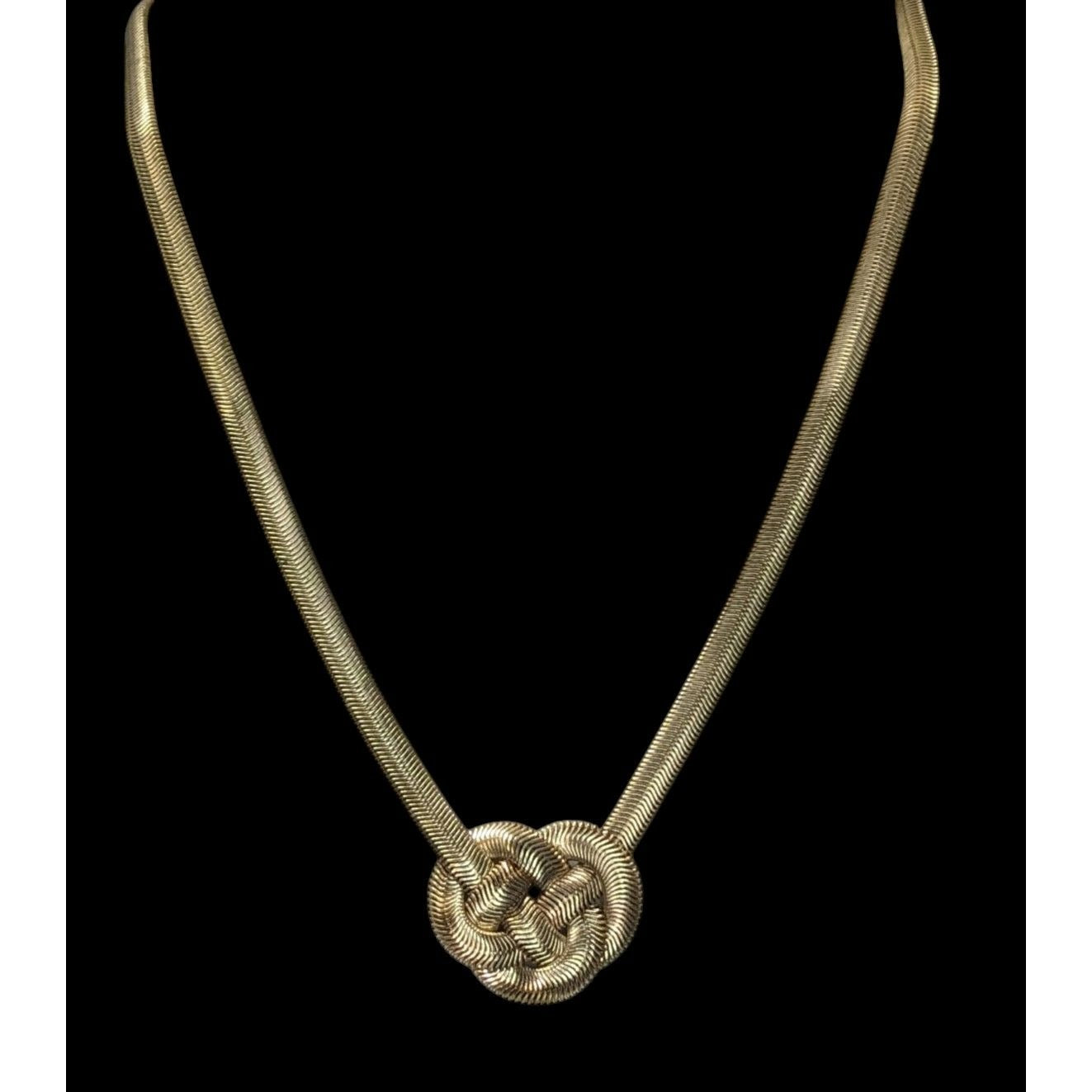 Charming Charlie Gold-Tone Knot Snake Chain Statement Necklace
