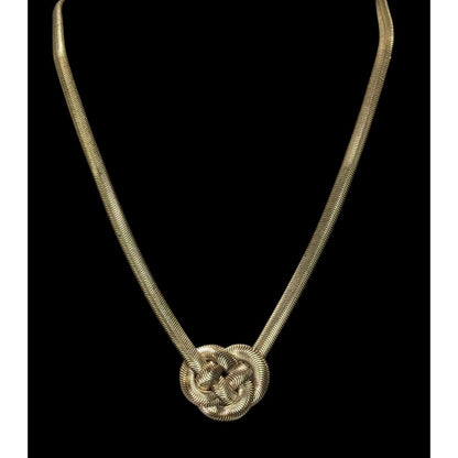 Charming Charlie Gold-Tone Knot Snake Chain Statement Necklace