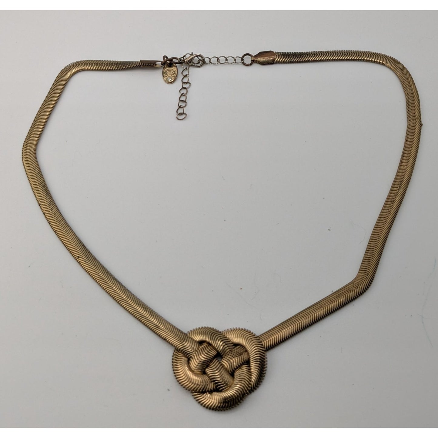 Charming Charlie Gold-Tone Knot Snake Chain Statement Necklace