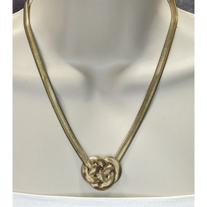 Charming Charlie Gold-Tone Knot Snake Chain Statement Necklace