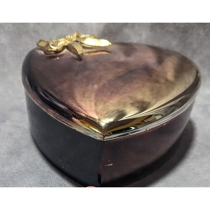 Vintage Anodized Silver Plated Heart Box