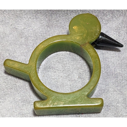 Vintage Bakelite Green Bird Napkin Ring