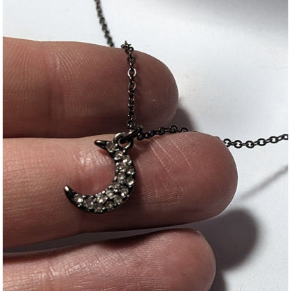 Minimalist Rhinestone Crescent Moon Necklace