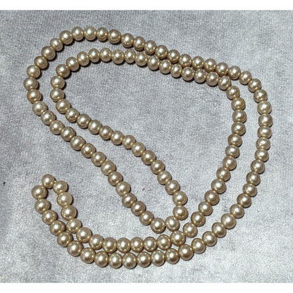 Vintage Tan Faux Pearl Beaded Necklace