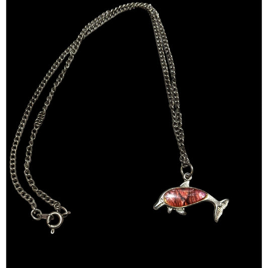 Pink Shell Dolphin Necklace