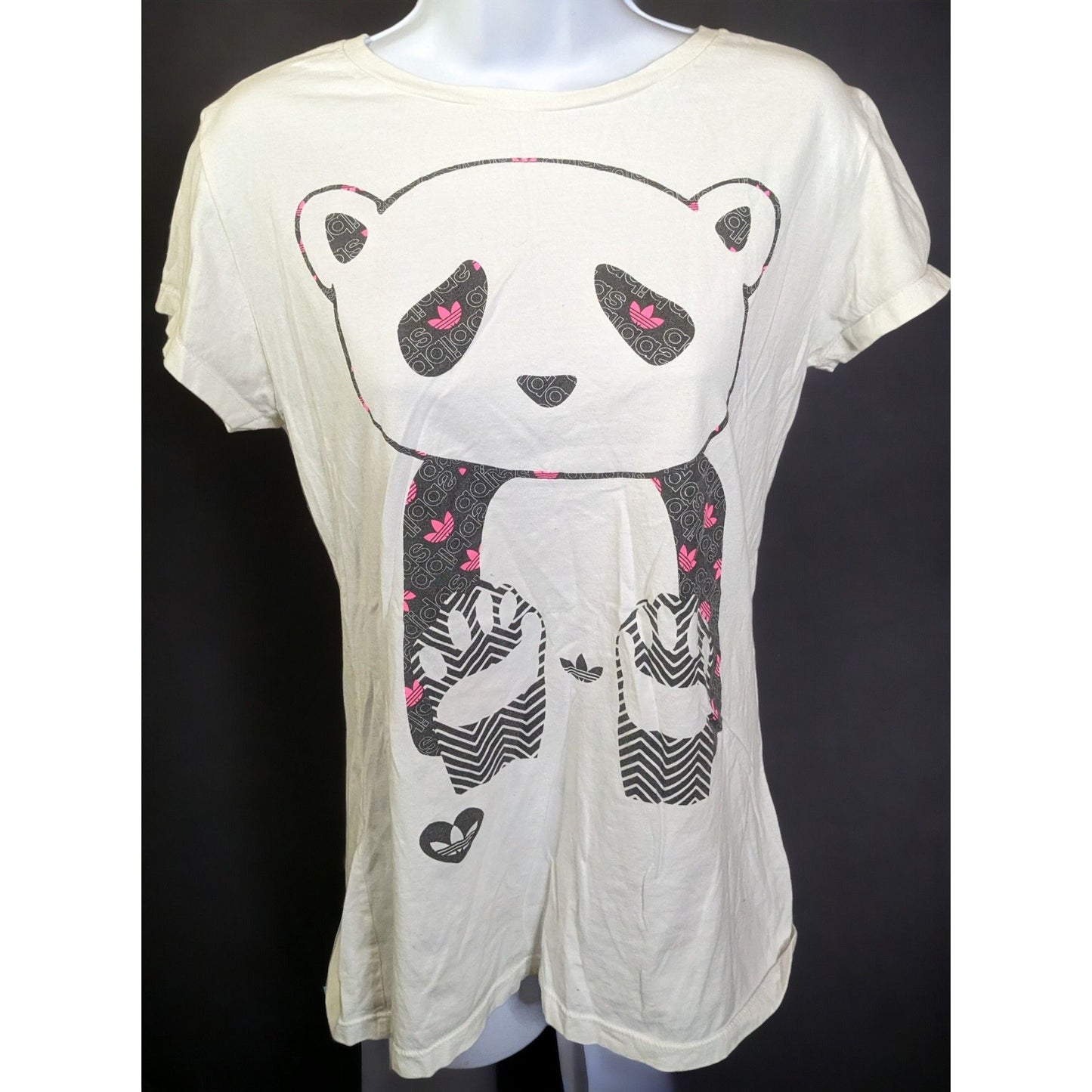 Jeremy Scott Adidas Rare Pink And Black Panda Shirt