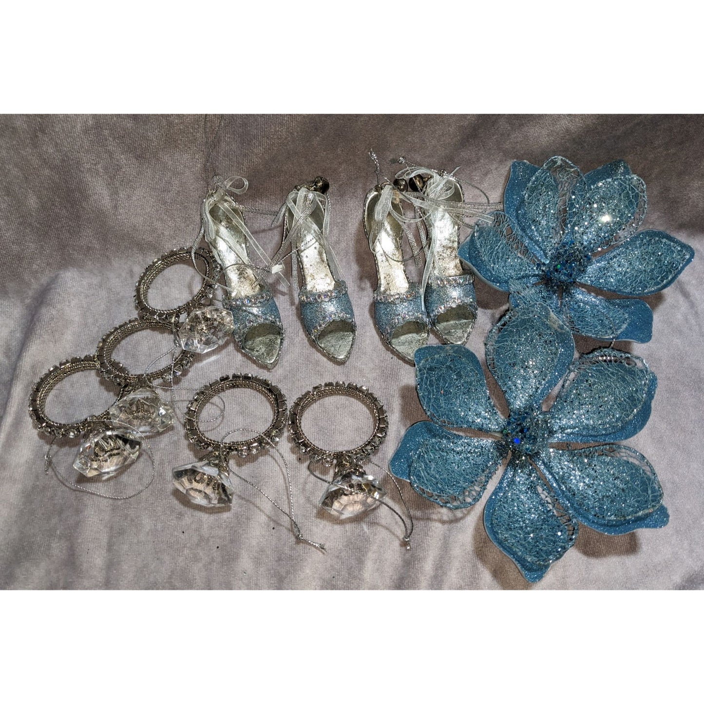 Blue And Silver Glitter Princess Ornaments (11)