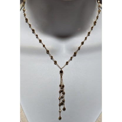 Y2K Icing Gold Beaded Tassel Necklace