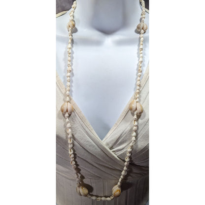 Vintage Beachy Cowrie Mixed Shell Necklace