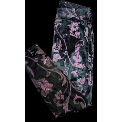 Hue Potent-Purple Juliet Floral Velvet Leggings