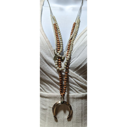 Bohemian Multilayer Gold Crescent Necklace