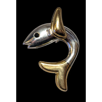 Vintage Silver And Gold Tone Fish Brooch/Pendant