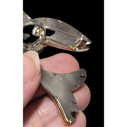 Vintage Silver And Gold Tone Fish Brooch/Pendant