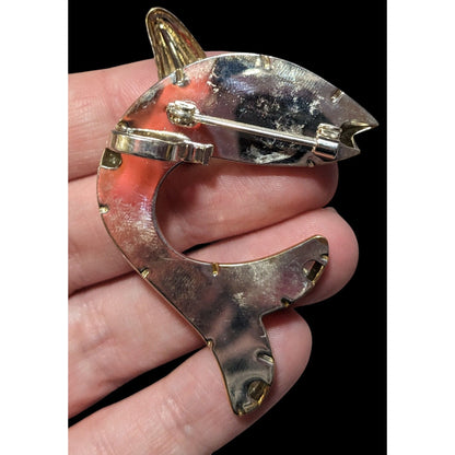 Vintage Silver And Gold Tone Fish Brooch/Pendant