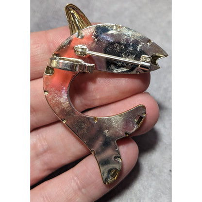 Vintage Silver And Gold Tone Fish Brooch/Pendant