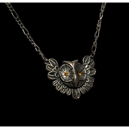 Steampunk Golden Eye Owl Necklace