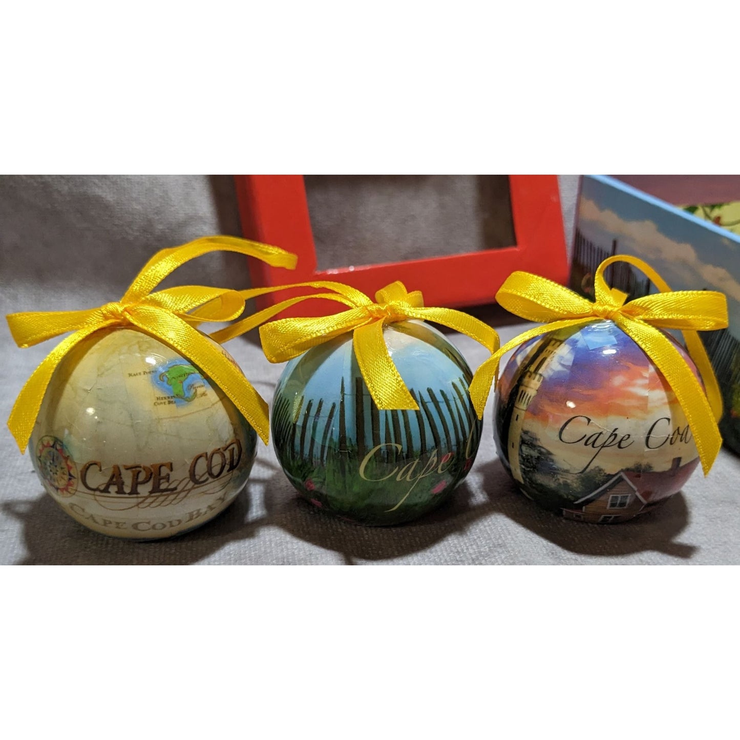 Cape Cod Decoupage Ornament Set (3)