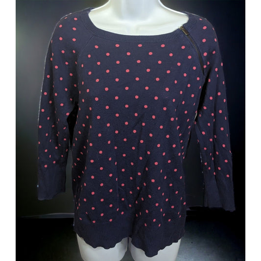 Liz Claiborne Pink And Blue Spotted Sweater