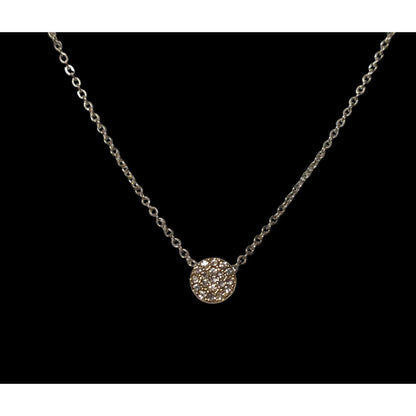 Minimalist Silver And Gold Rhinestone Pendant Necklace